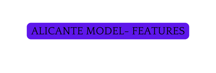 Alicante model Features
